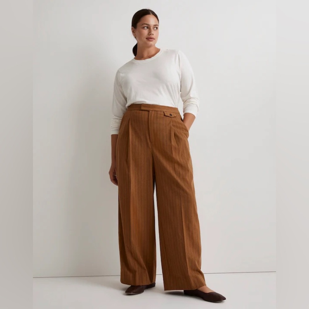 Madewell The Rosedale High-Rise Straight Pant in Pinstripe Size 6 - Picture 2 of 8